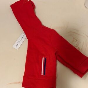 Jamie and jack Red Hoodie with Striped Detail